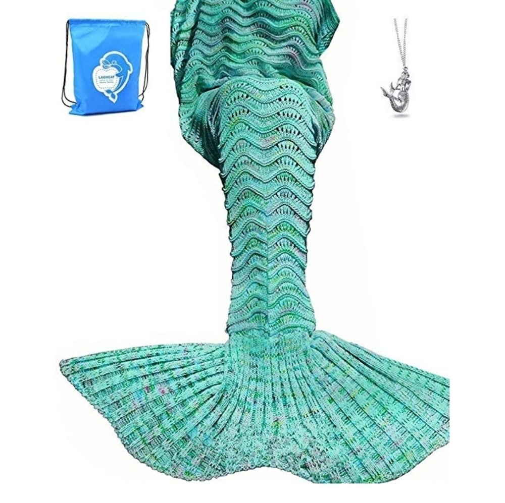 LAGHCAT Mermaid Tail Blanket Knit Crochet.